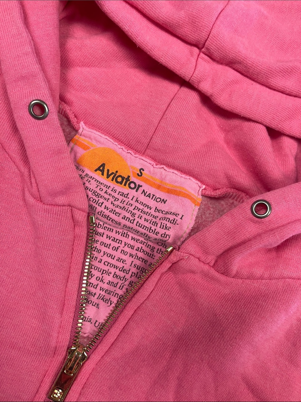 Aviator nation pink hoodie small - Picture 2 of 2